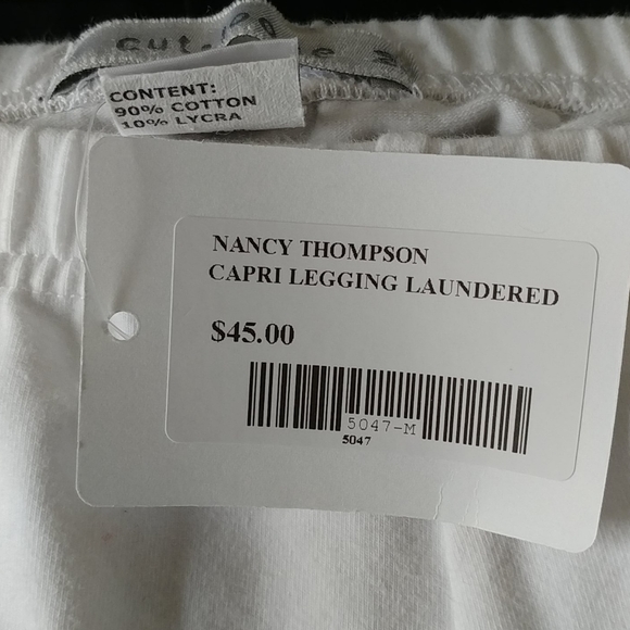 Cut Loose 🇺🇸 NWT Capri Leggings White Cotton - Picture 3 of 3